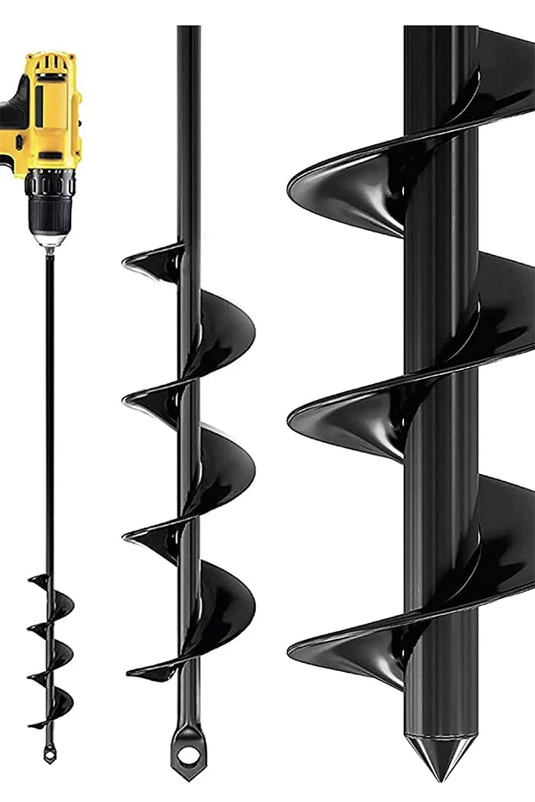 Drill auger bits in a couple different sizes and lengths.